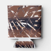 Bruin en Zwart Hoekig Abstract Blikjeskoeler (Achterkant)