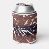 Bruin en Zwart Hoekig Abstract Blikjeskoeler (Blikje Achterkant)