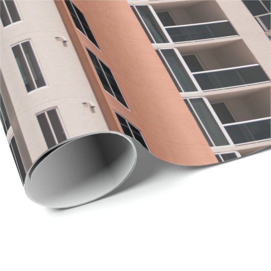 Bruin en zwart hoogstaand gebouw cadeaupapier (Rol Hoek)