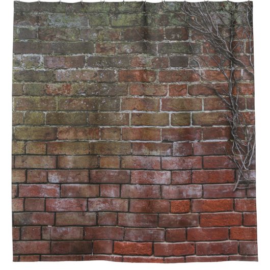 Bruin en zwart houten bord douchegordijn (Voorkant)