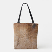 Bruin en zwart houten oppervlak tote bag (Achterkant)
