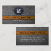 Bruin en zwart leder visitekaartje (Voorkant / Achterkant)