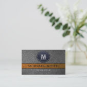 Bruin en zwart leder visitekaartje (Staand voorkant)