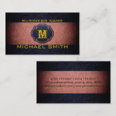 Bruin en zwart leder visitekaartje (Voorkant / Achterkant)