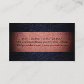 Bruin en zwart leder visitekaartje (Achterkant)