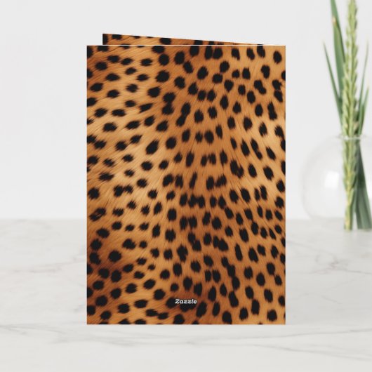 Bruin en zwart luipaard dierprint kaart (Achterkant)