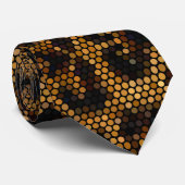 Bruin en zwart luipatroon stropdas (Opgerold)