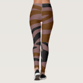 Bruin en zwart neon gestreept leggings (Achterkant)