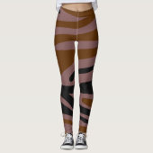 Bruin en zwart neon gestreept leggings (Voorkant)