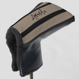 Bruin en zwart strepen patroon gepersonaliseerd golfheadcover