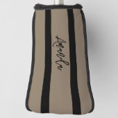 Bruin en zwart strepen patroon gepersonaliseerd golfheadcover (Draai 90)