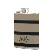 Bruin en zwart strepen patroon gepersonaliseerd heupfles (Links)