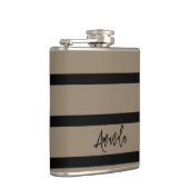 Bruin en zwart strepen patroon gepersonaliseerd heupfles (Rechts)