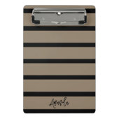 Bruin en zwart strepen patroon gepersonaliseerd mini klembord (Voorkant)