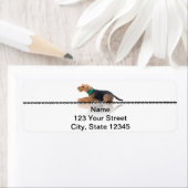 Bruin en Zwart Welsh Terrier Retouradres Label (Insitu)