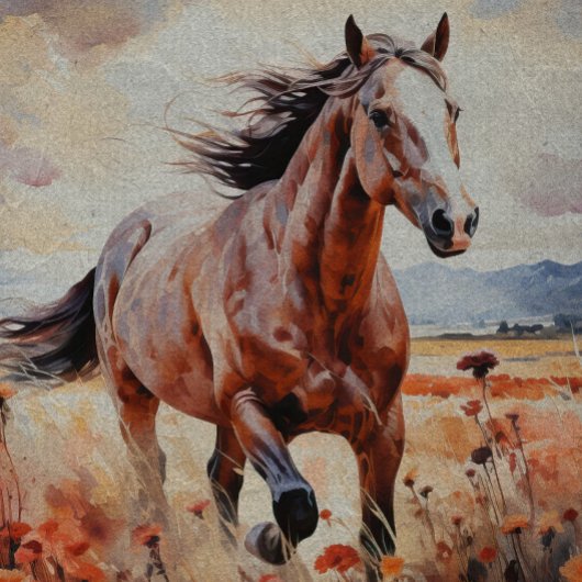 Bruin en Zwart Wild Paard Decoupage Tissuepapier