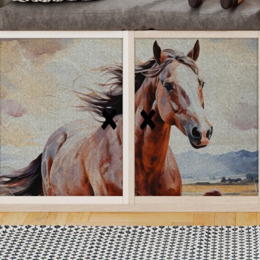 Bruin en Zwart Wild Paard Decoupage Tissuepapier