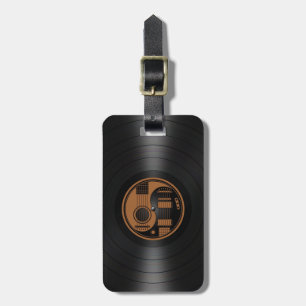 Bruin en zwart Yin Yang Guitars Vinyl Graphic Bagagelabel