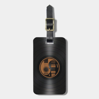 Bruin en zwart Yin Yang Guitars Vinyl Graphic Bagagelabel