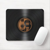 Bruin en zwart Yin Yang Guitars Vinyl Graphic Muismat (Met muis)
