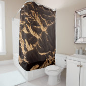 Bruin en zwart zand in de ochtend douchegordijn (In situ)