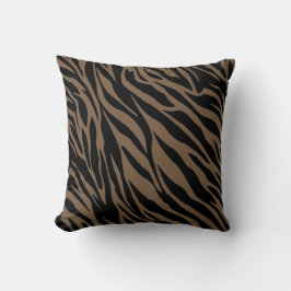 Bruin en zwart zebraprint kussen