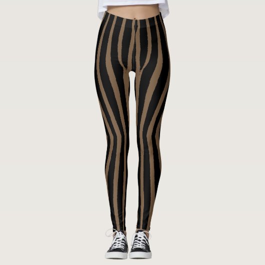 Bruin en zwart zebraprint leggings (Voorkant)