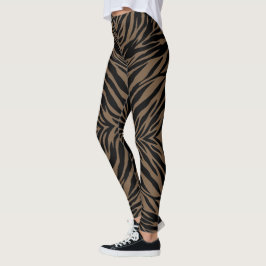 Bruin en zwart zebraprint leggings