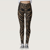 Bruin en zwart zebraprint leggings (Voorkant)
