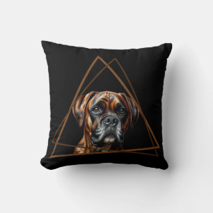 Bruin en zwarte brindle Boxer Lab hond Kussen