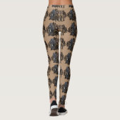 Bruin- en zwarte Newfies Leggings (Achterkant)