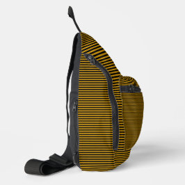 Bruin- en zwarte strepen sling bag
