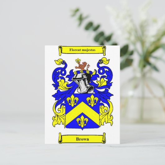 Bruin (Engels) wapenschild Briefkaart (Staand voorkant)