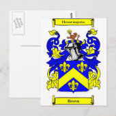 Bruin (Engels) wapenschild Briefkaart (Voorkant / Achterkant)