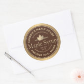 Bruin esdoornsiroop label met gouden rand en blad (Envelop)