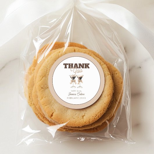 Bruin Espresso Martini 30e verjaardag Dank u Ronde Sticker