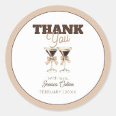 Bruin Espresso Martini 30e verjaardag Dank u Ronde Sticker (Voorkant)