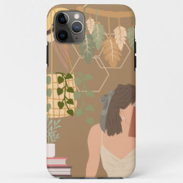 Bruin Esthetisch Vrouw Leesboek Case-Mate iPhone Case