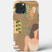Bruin Esthetisch Vrouw Leesboek Case-Mate iPhone Case (Achterkant)