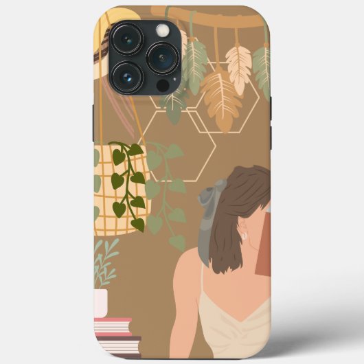Bruin Esthetisch Vrouw Leesboek Case-Mate iPhone Case (Achterkant)