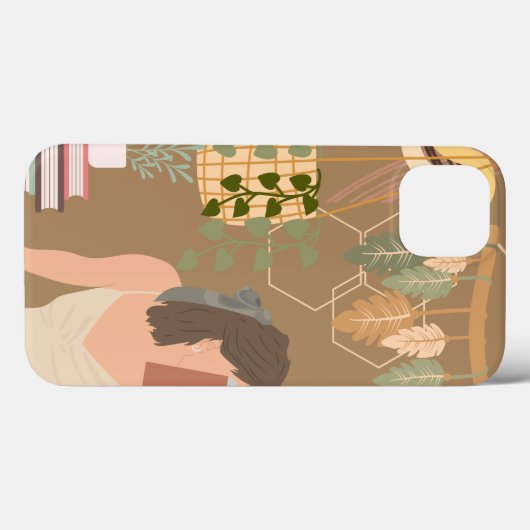 Bruin Esthetisch Vrouw Leesboek Case-Mate iPhone Case (Achterkant (horizontaal))