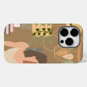 Bruin Esthetisch Vrouw Leesboek Case-Mate iPhone Case (Achterkant (horizontaal))