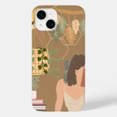 Bruin Esthetisch Vrouw Leesboek Case-Mate iPhone Case (Achterkant)