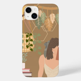 Bruin Esthetisch Vrouw Leesboek Case-Mate iPhone 14 Plus Hoesje
