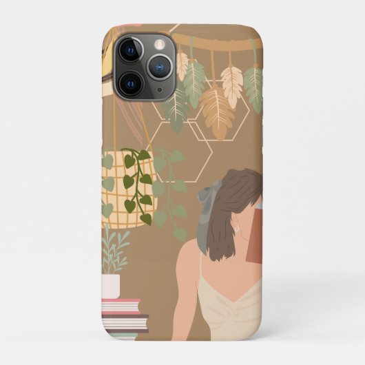 Bruin Esthetisch Vrouw Leesboek Case-Mate iPhone Case (Achterkant)