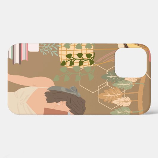 Bruin Esthetisch Vrouw Leesboek Case-Mate iPhone Case (Achterkant (horizontaal))