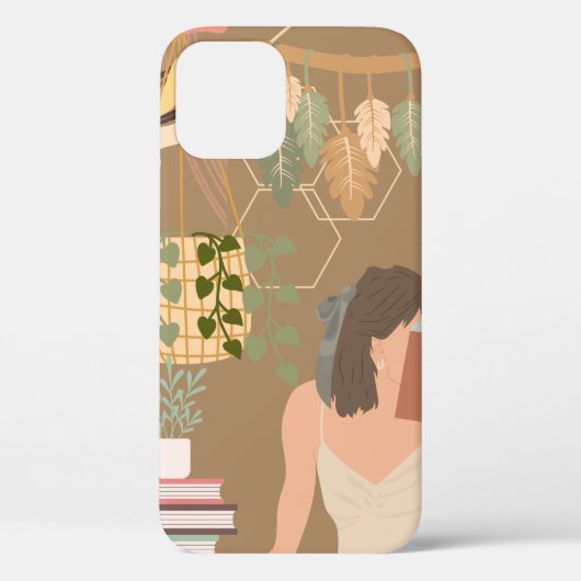 Bruin Esthetisch Vrouw Leesboek Case-Mate iPhone Case (Achterkant)