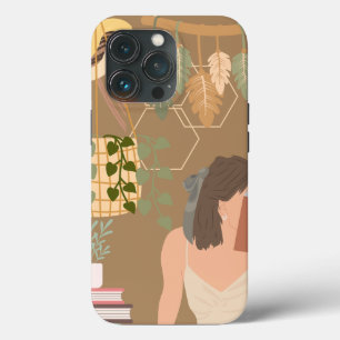 Bruin Esthetisch Vrouw Leesboek Case-Mate iPhone Case