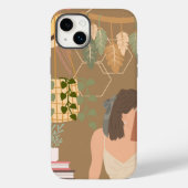 Bruin Esthetisch Vrouw Leesboek Case-Mate iPhone Case (Achterkant)