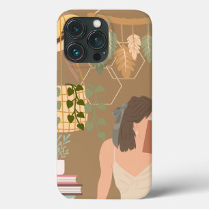 Bruin Esthetisch Vrouw Leesboek Case-Mate iPhone Case
